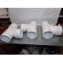 Three Large - Approx 6 Inch PVC Tees