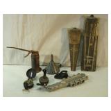 Shot Press, Oil Can, Compasses and Cleaning Rods
