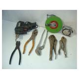 Tape Measures, Solder Gun and Vise Grips
