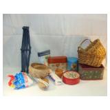 Baskets and tins