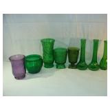 Green Glass Vases
