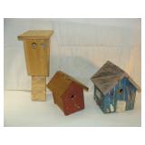 Three Wooden Bird Houses