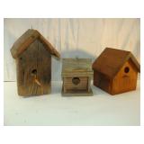 Three Wooden Bird Houses