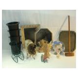 Mirrors, Plate and 4 Black Containers