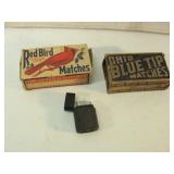 A Lighter and Two Old Match Boxes