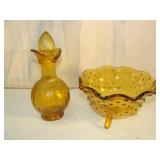 Yellow Dish and Decanter