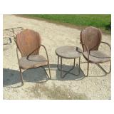 Vintage Surface Rust Lawn Chairs and Table