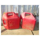 Two 5 Gallon Gas Jugs - One with Safety Nozzle