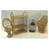 Decorative Reed Chairs and Small Shelf