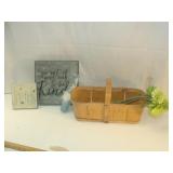 Signs, Basket and Fake Flowers