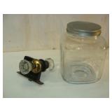 Large Jar and Vintage Door Knob Hardware