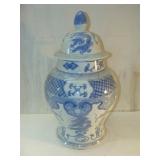 Large Blue Covered vase