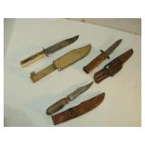 Three Knives & Sheath with No Marking