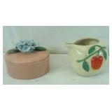 Pink Dish and Apple Creamer