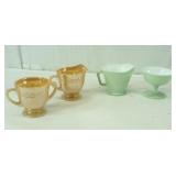 LUSTERWARE and Green - Sugar and Cream