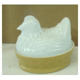 Milk Glass Nested Hen