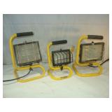 Three Halogen Work Lights