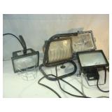 Four Black Halogen Work Lights
