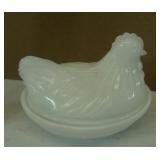 Milk Glass Nested Hen