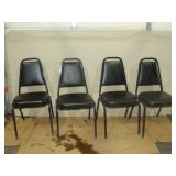 Four Stackable Padded Chairs