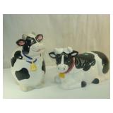 Two Holstein Cow Cookie Jars