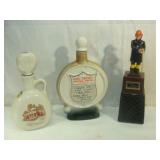 Fireman Liquer Dispenser and Two Decanters