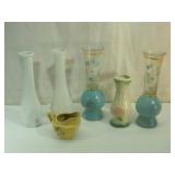 One Matched Pair and Various Vases
