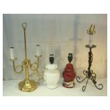 Four Lamps with No Shades