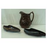 Pitcher and Two Long Dish