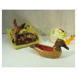 SHAWNEE Deer, Duck and Snail Planters