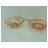 Pink Depression Bowl and Base