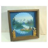 Nicely Painted Saw Blade in Shadow Box Frame