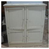 Very Nice Primitive Yellow 4 Door Cabinet