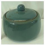 Teal Vintage Bowl - Repaired Lid