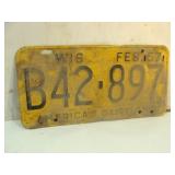 1957 Wisconsin License Plate