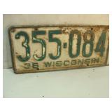 1936 Wisconsin License Plate