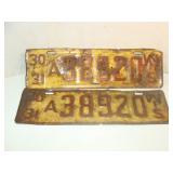 1930 - 31 Wisconsin License Plate