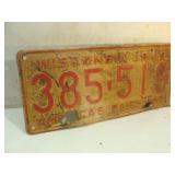 1940 Wisconsin License Plate