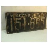 1939 Wisconsin License Plate