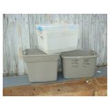 Gray and White Totes