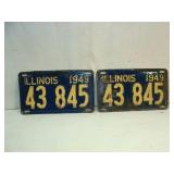 Matching 1949 Illinois Plates