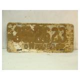 1906 ? IOWA  License Plate