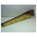 Hand Painted Saw - Yellow Farm Scene