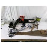 Mitre, Saw, Hammer and Wrenches
