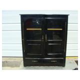 Black Two Door Cabinet - One Hinge drops a bit