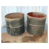 Two Metal Half Barrels
