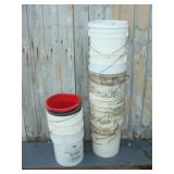 Many Five Gallon Plastic Pails