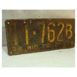 1938 - 39 Wisconsin Truck Plate