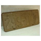 1933 Wisconsin License Plate