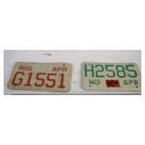 Two Small Bike License Plates